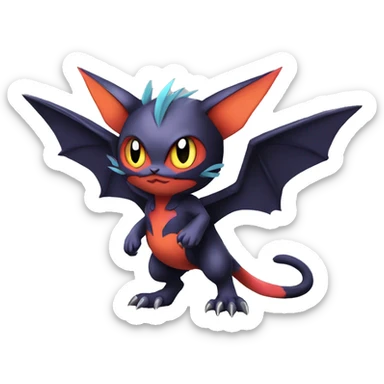 Cool Cute Edgy Chibi Noibat-Litten-Pokémon-Fakémon-hybrid sticker