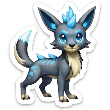 Manectric-Lucio-Cubone-Umbreon-Marowak-Draco-Fakémon-hybrid-creature (full body), 4 legs sticker