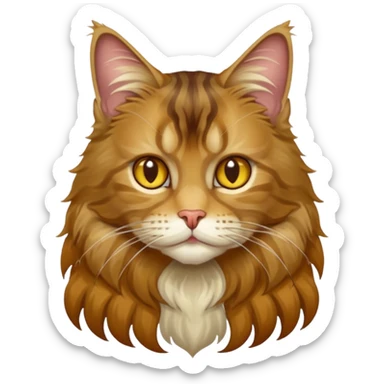 Realizza un gatto di razza maine coon con denti affilatissimi e cattivissimo sticker