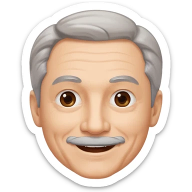 An older man with a gray goatee sticker