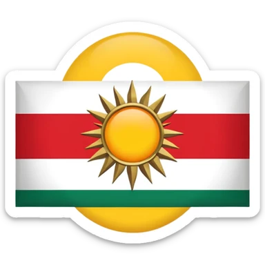 create a kurdishtan flag emoji. the shape of flag is like usual flag emojis alright can u make the bottom right emoji without the sun outside the flag sticker