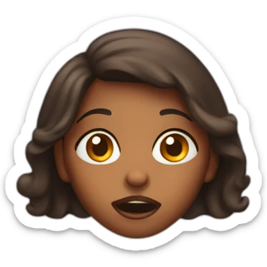 Brown girl scared sticker