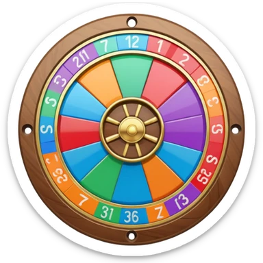rainbow roulette wheel seven sectors sticker
