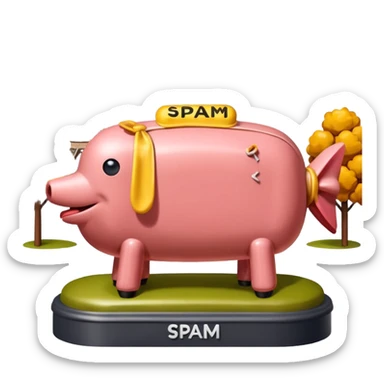  paris art city SPAM meat jeff koons style sculpture arty landscape  sticker