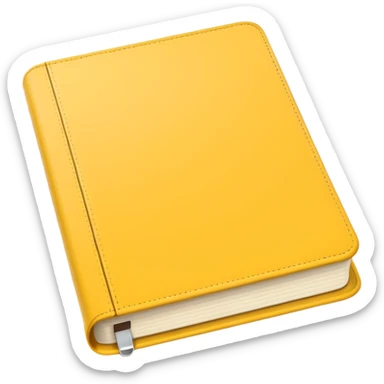 emoji of an open agenda with a yellow cover, visible pages, simple details sticker