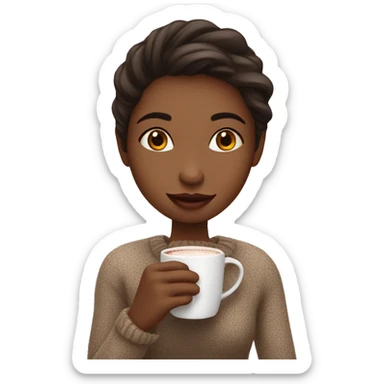 Girl Sipping hot coco sticker