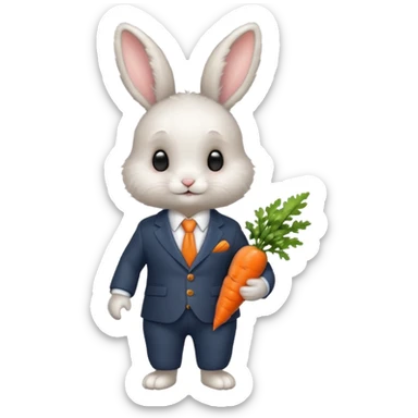 baby bunny in suit sticker