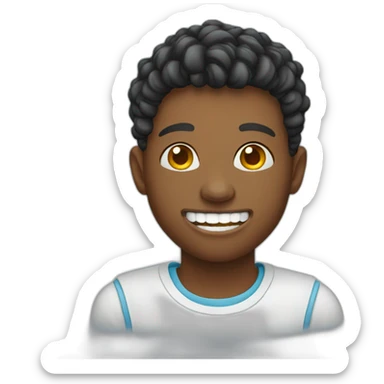 Teen with braces sticker