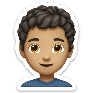 A 4 years old boy with dark brown hair sticker