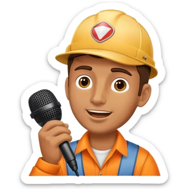 truck driver talking into a microphone sticker