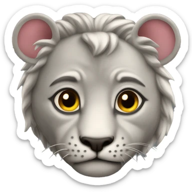 León guinando el ojo con uncorazon sticker