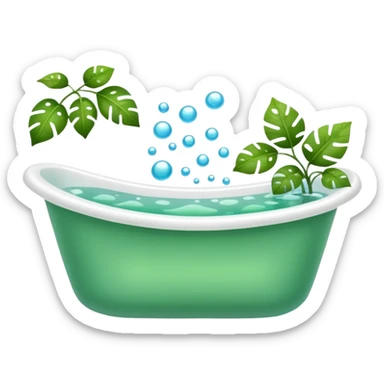 Bathtub with leaves for bubbles sticker