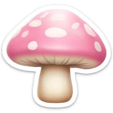Pastel pink toadstool sticker