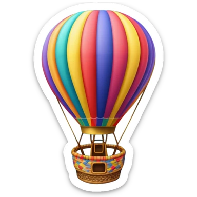 Hot air balloon above scenic ocean sticker