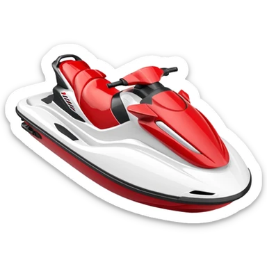 red and white jet ski facing left sticker