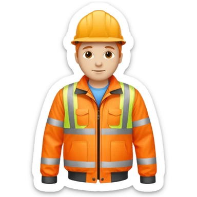 create a realistic emoji of a high-visibility jacket of a construction worker sticker