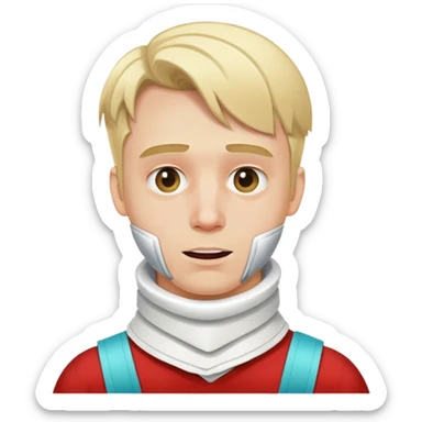 Blonde, drunk guy with neck brace on sticker