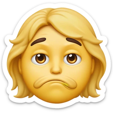 emoji with concerned, face scrunched lip ￼ sticker