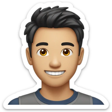 handsome South east asian 20 year old with a gap on the left front tooth sticker