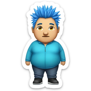 Older fat lesbian Chilean very short spiky bright blue hair sticker