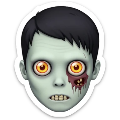 zombie boy emo with black hair  sticker