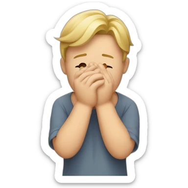 rubbing hands with pleading eyes sticker