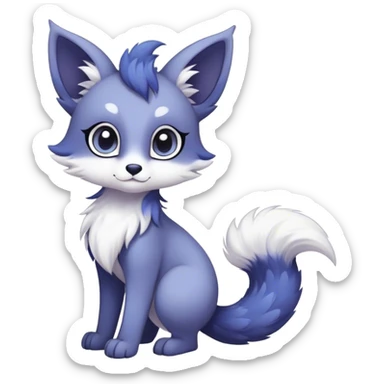 Kawaii dark fantasy ethereal anthro fursona Fakemon with tufted tail  sticker