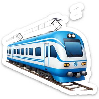 Qinghai-Tibet Railway train, simplified cute emoji style, cartoon modern Chinese train, bold colors sticker