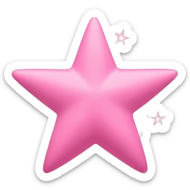 Three small pink , 4-pointed stars grouped together. The stars have a slightly elongated shape, giving them a twinkling effect. They vary in size, with the largest star in the center and two smaller stars on either side.  sticker