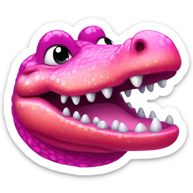 Pink ombre crocodile with glitter sticker