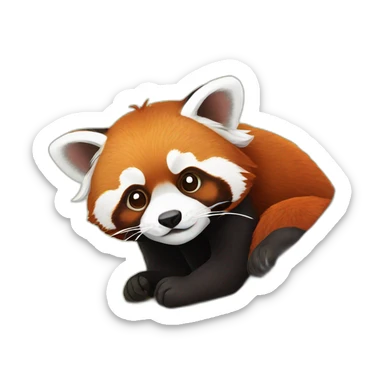 Red Panda laying on a branch sticker