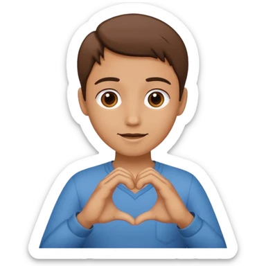 Corazón uniendo los dedos corazon y pulgar entre dos manos, cómo si se estuviera haciendo pisrola sticker