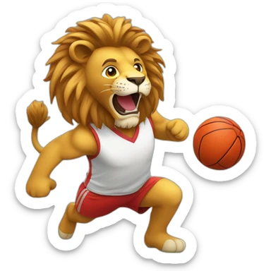 Lion qui joue au handball  sticker