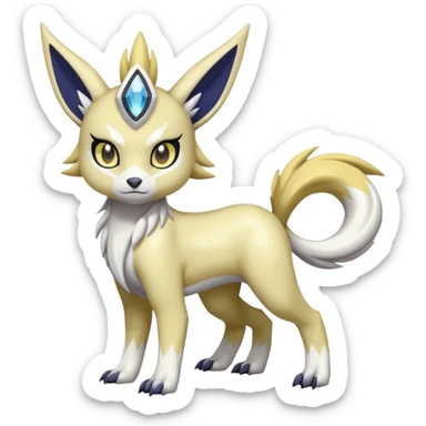 WereGarurumon-Meloetta-Renamon-Absol-fusion-hybrid-creature (full body) sticker