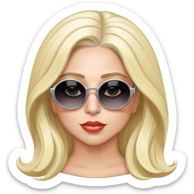 Lady Gaga with iconic blonde hair and sunglasses sticker
