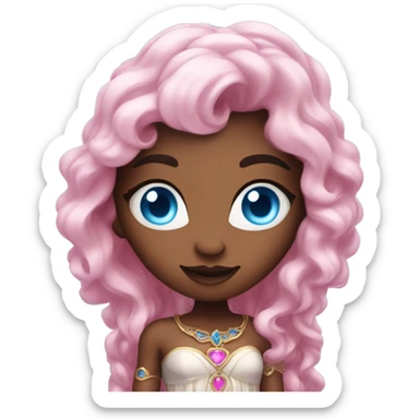 loving magical diva with pink andromedan skin long hair and blue eyes glowing third eye sticker
