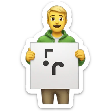 the meme guy with a sign that say EXIT sticker