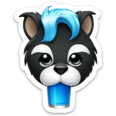 Skunk with a blue Powerade hungover sticker