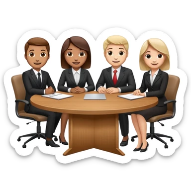 mesa de reunion de trabajo con cuatro personas sticker