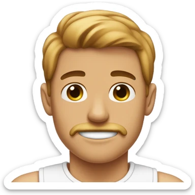 A guy have tan skin from jordan he have a mustache not condensed and littlebit wide nose and he have 16 year old sticker