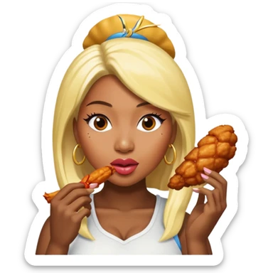 Nicki Minaj eating a chicken wing  sticker