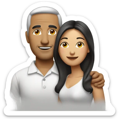 Latin man with asian wife sticker
