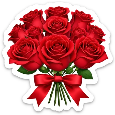Generate an aesthetic red rose bouquet of a lot of roses sticker