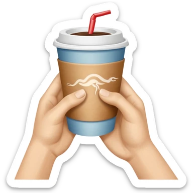 una mano con un bicchiere di carta con dipinto sopra la creazione d'adamo sticker