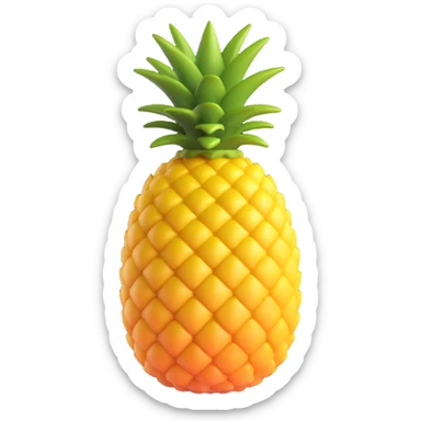 realistic and sharp pineapple icon without eyes, nose, or mouth sticker