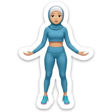 High resolution full body of a girl wearing a hijab and is a fitness trainer sticker