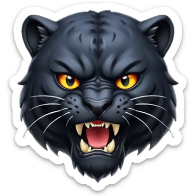 angry panther bust  sticker