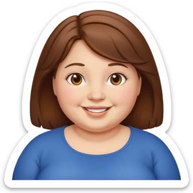 chubby lady with a brown hair sticker