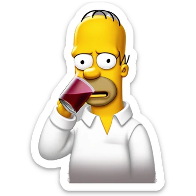Homer simpson boit une bouteille de sirop de grenadine sticker