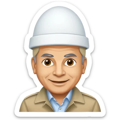 Pakistani Prime Minister Shehbaz Sharif with a cartoon egg shell hat, smiling sticker